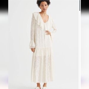 Elegant Cream Maxi Dress H&M Size Xl